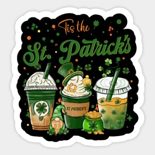 Tis the St Patrick's day drink coffee latte Sticker